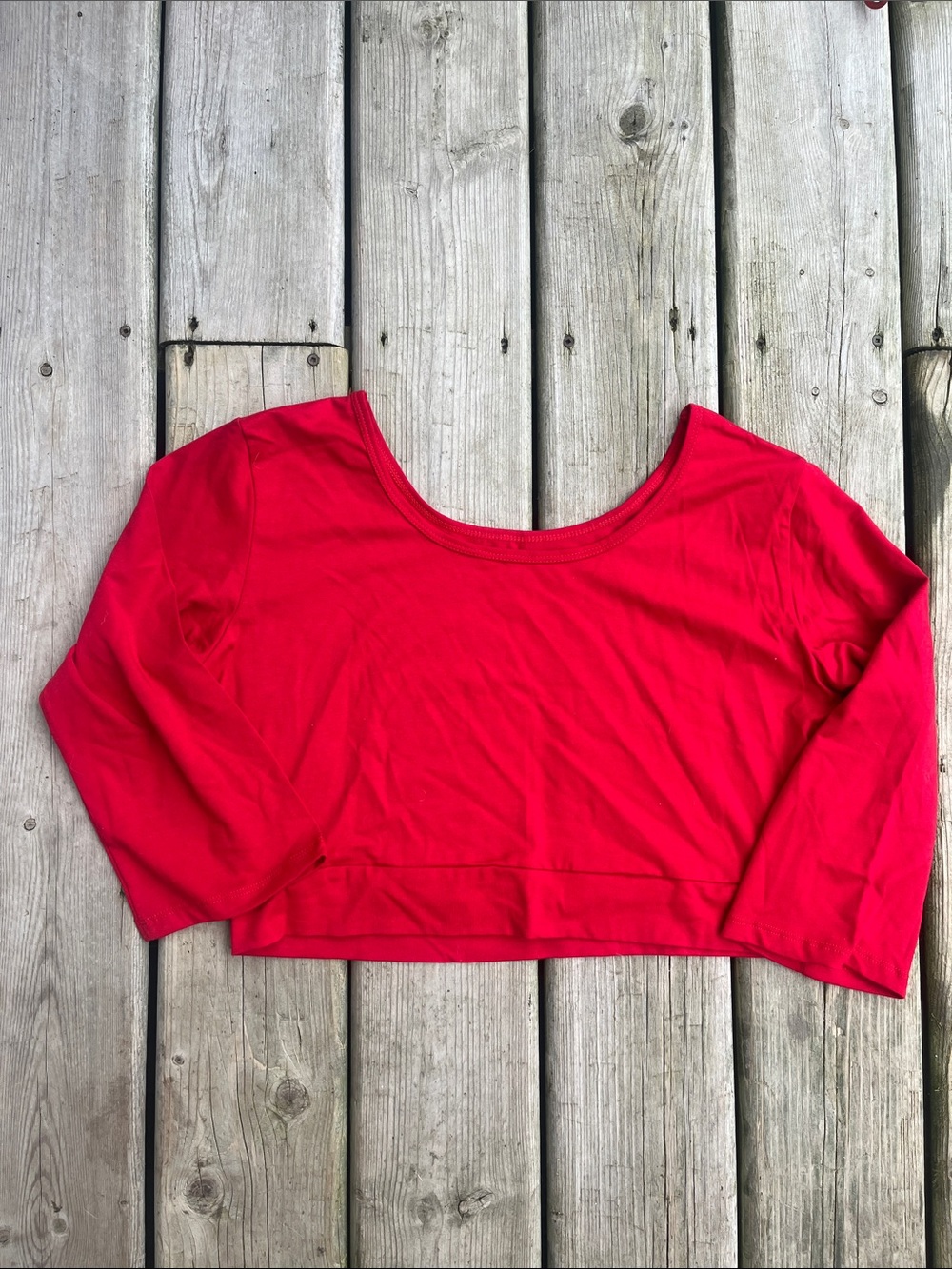 HalfTee Red Scoop-Neck Cropped Top Size 2XL